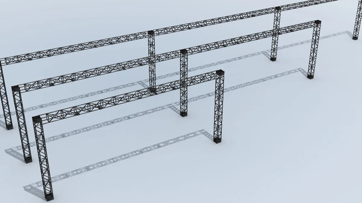 Modelo 3D de traves em box truss